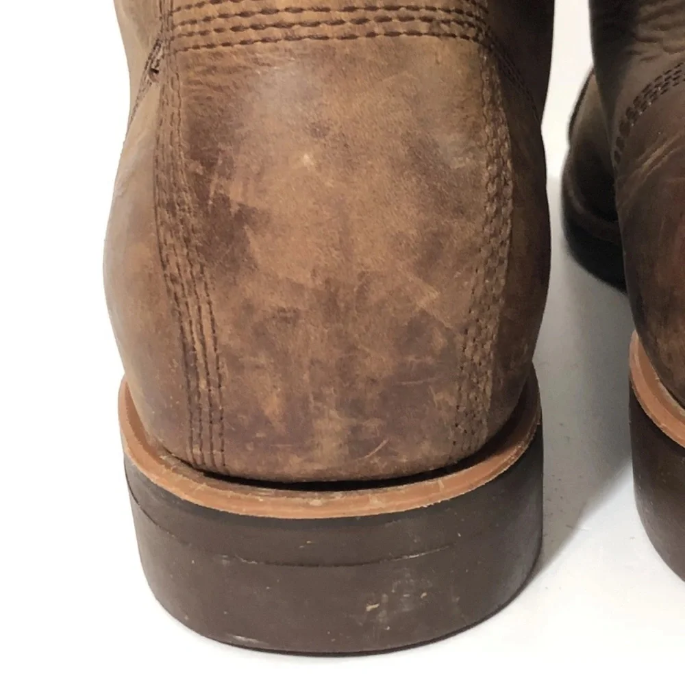 CHIPPEWA X Ll Bean ODRY9 Brown Oil Leather Cap Toe Lace Up Boots